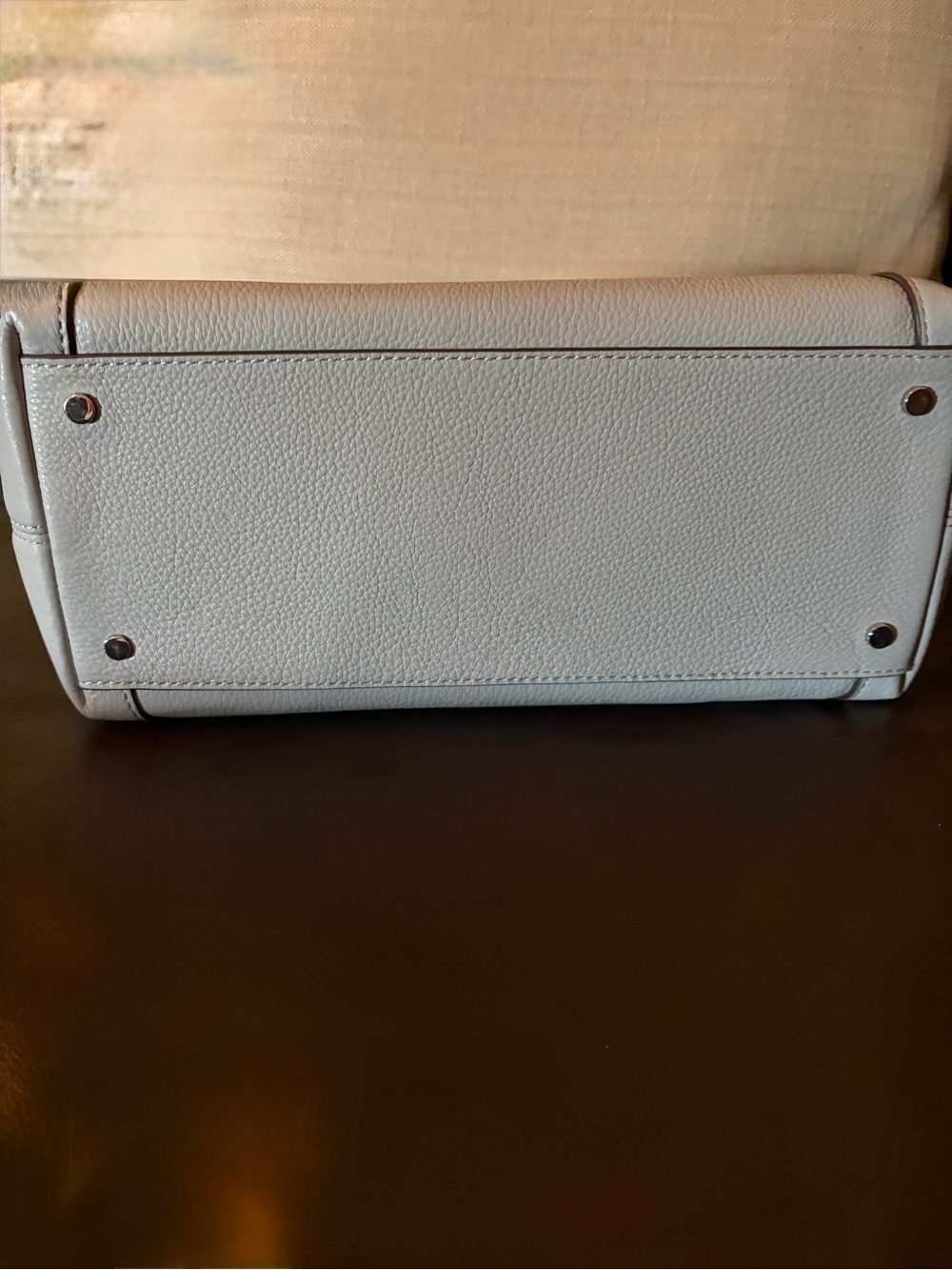 kate spade Pebbled Leather Satchel in Light Gray - Picture 3 of 4
